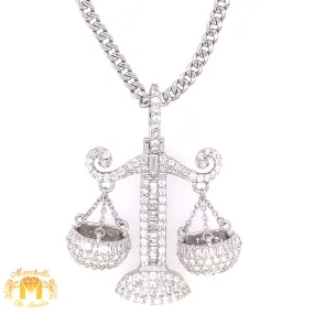 14k Gold Scales Diamond Pendant and 14k Gold Cuban Link Chain Set