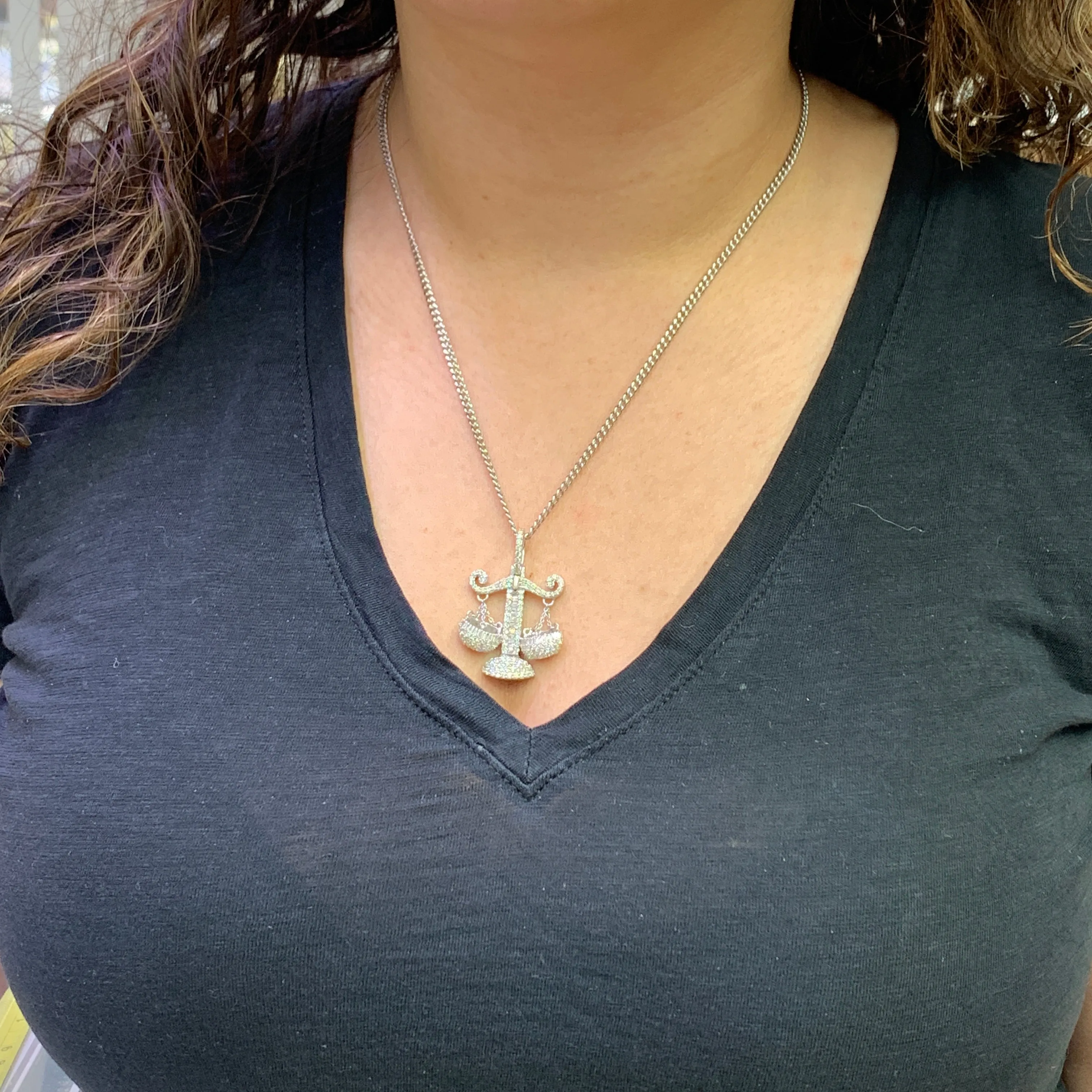 14k Gold Scales Diamond Pendant and 14k Gold Cuban Link Chain Set