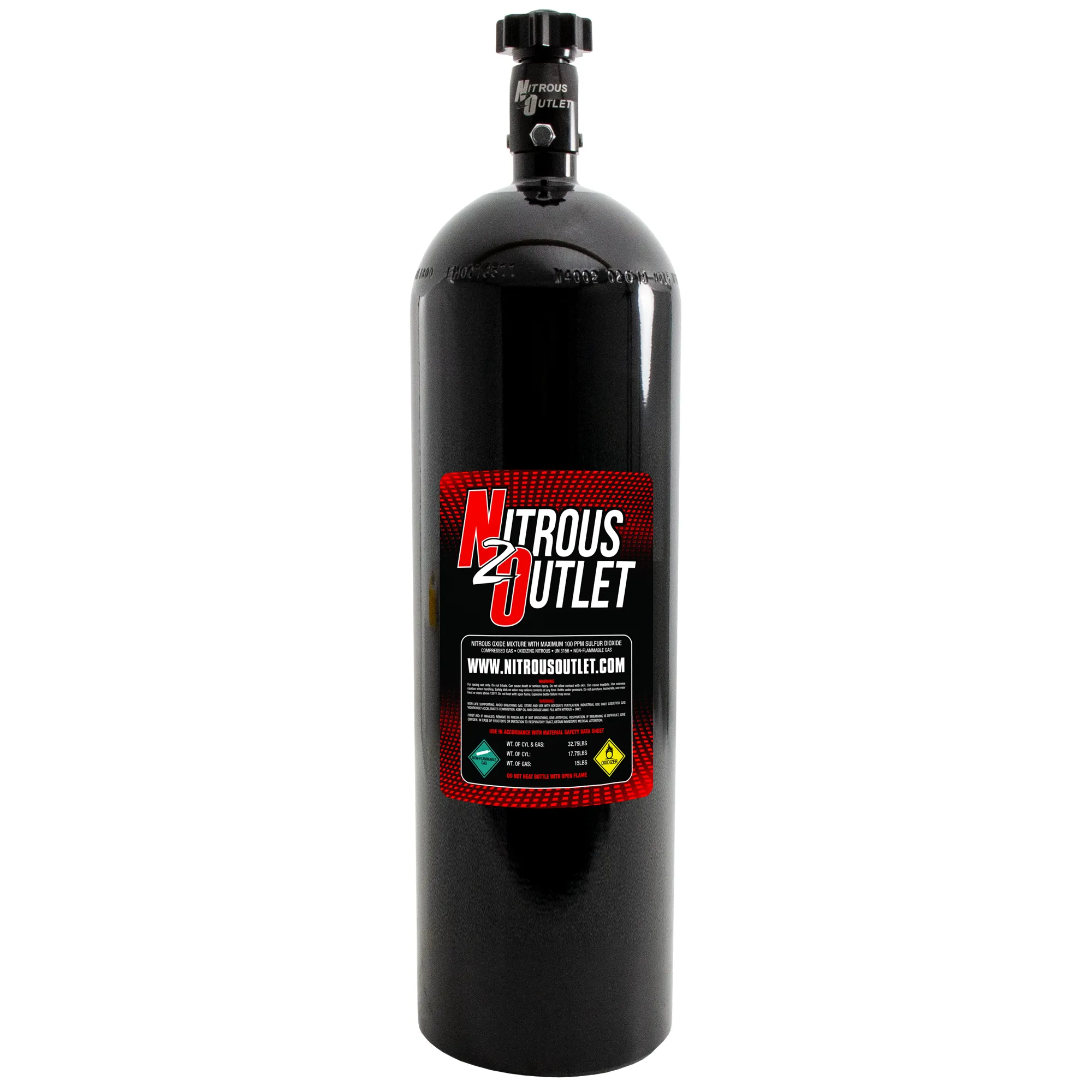 15lb Nitrous Bottle & High Flow Valve