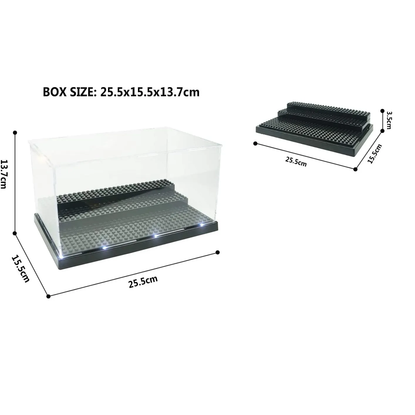 2 Pack Display Case for Minifigures Action Figures Block-Gray