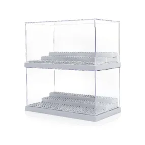 2 Pack Display Case for Minifigures Action Figures Block-Gray