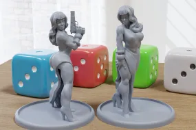 30ties Style Pin-Ups -  3D Printed Minifigures for Fantasy Miniature Tabletop Games, TTRPG, DND, Frostgrave