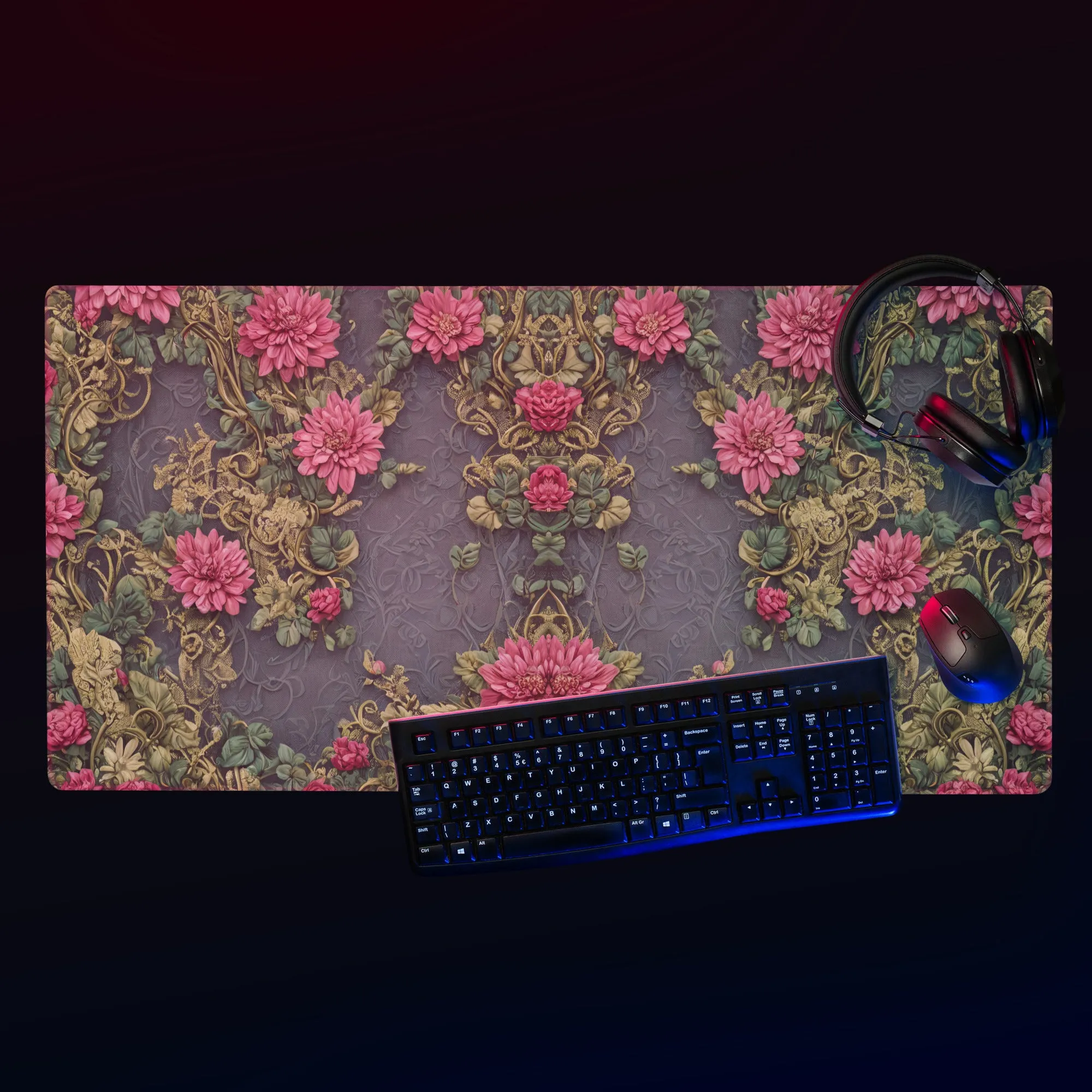 3D Floral Fantasy : Gaming mouse pad
