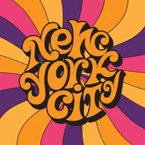 70's Classic Retro New York City Fabric Panel