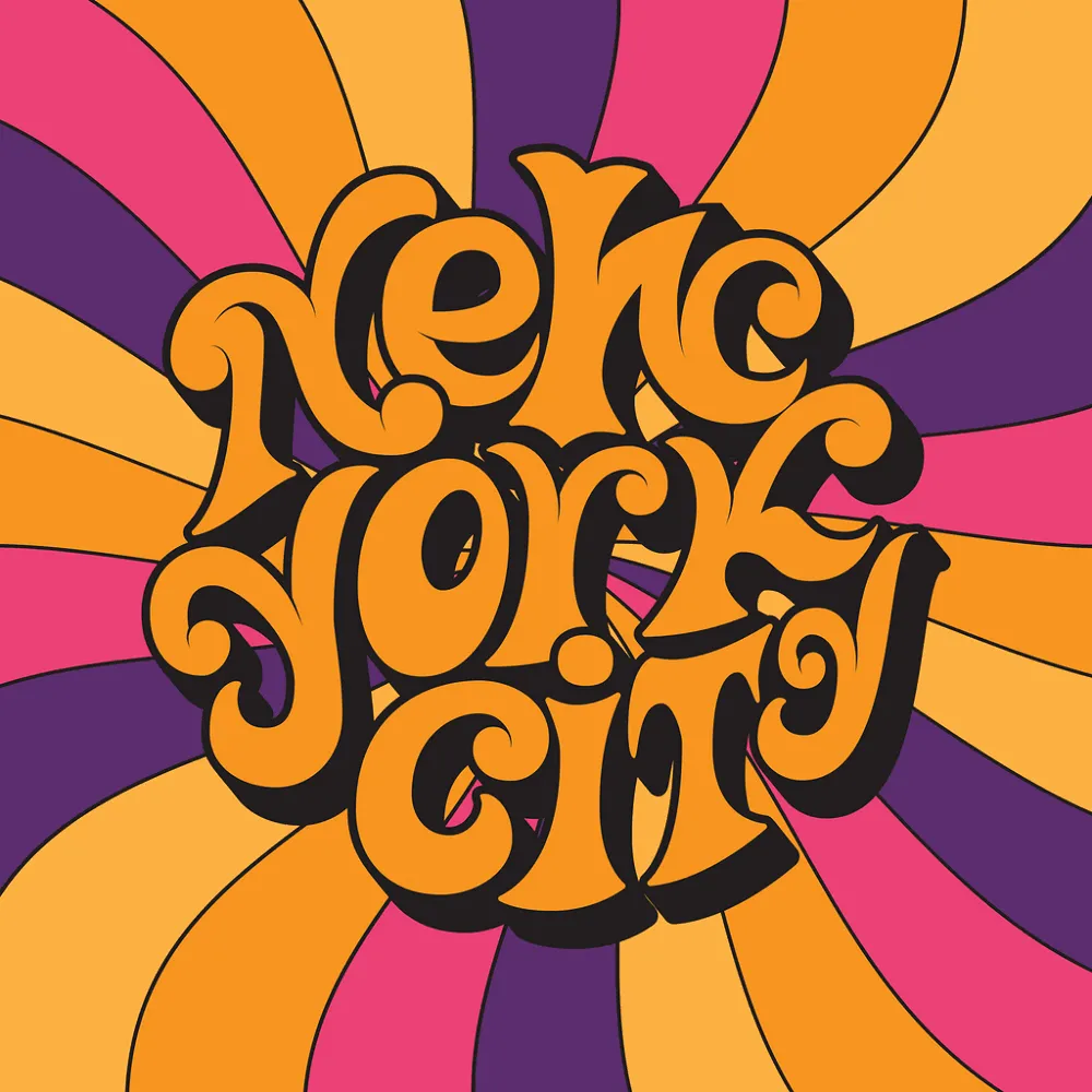 70's Classic Retro New York City Fabric Panel