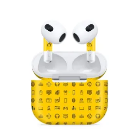 Airpods 3 Tech Icons Yellow Skin
