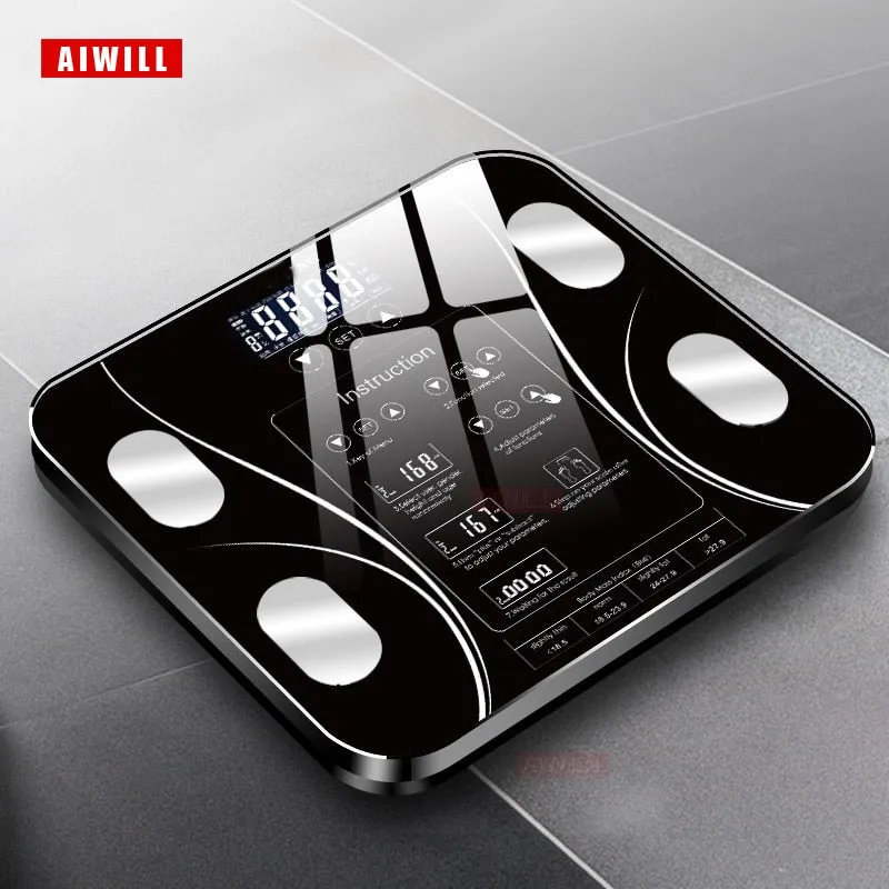AIWILL Bathroom Scales LED Screen Body Grease Electronic Weight Scale Body Composition Analysis Health Scale Smart Home