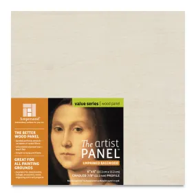 Ampersand Unprimed Basswood Artist Panel - 7/8" Cradle, 6" x 6"