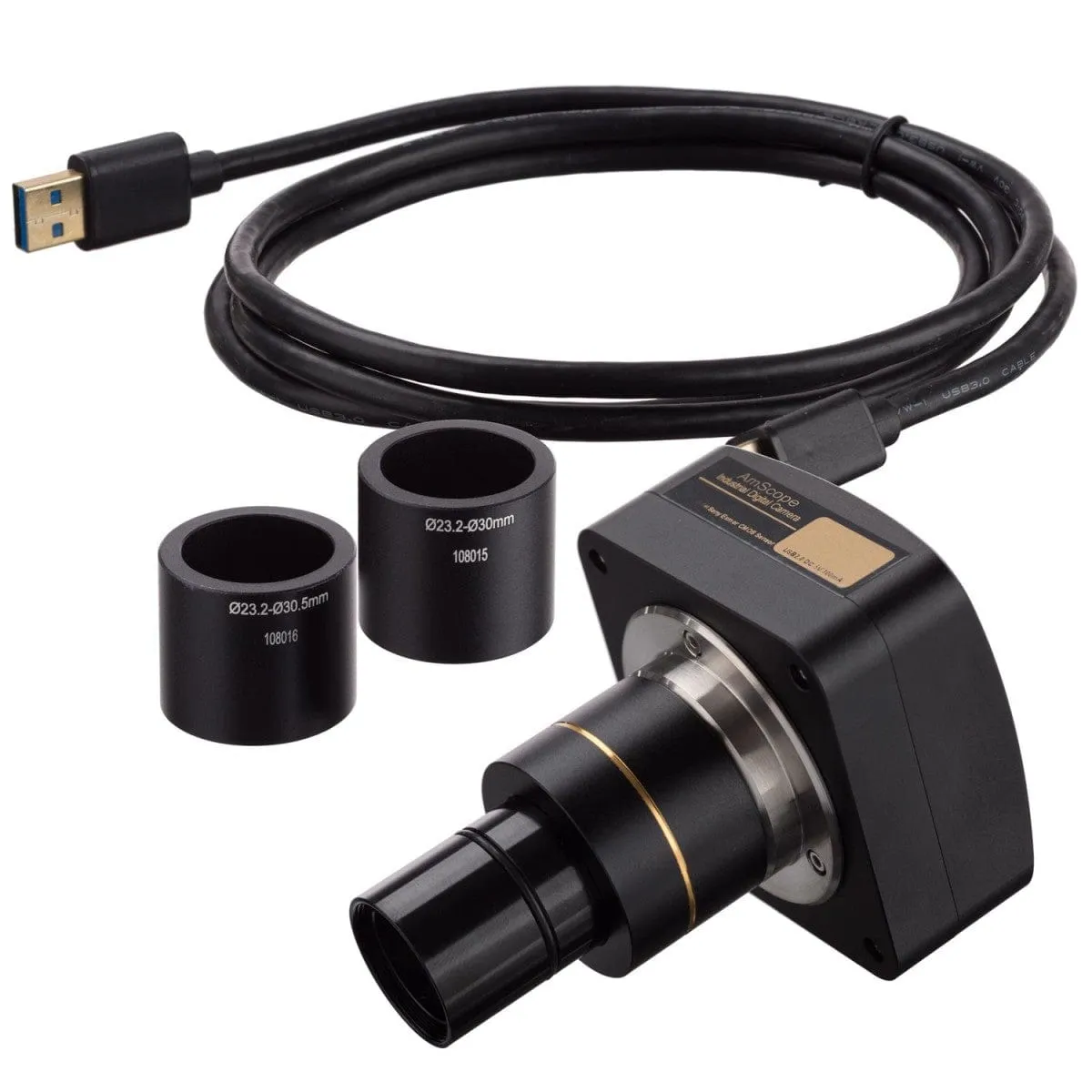 AmScope MU Series 1.2MP USB 2.0 High-sensitivity Color CMOS C-Mount Microscope Camera with Reduction Lens and Calibration Slide