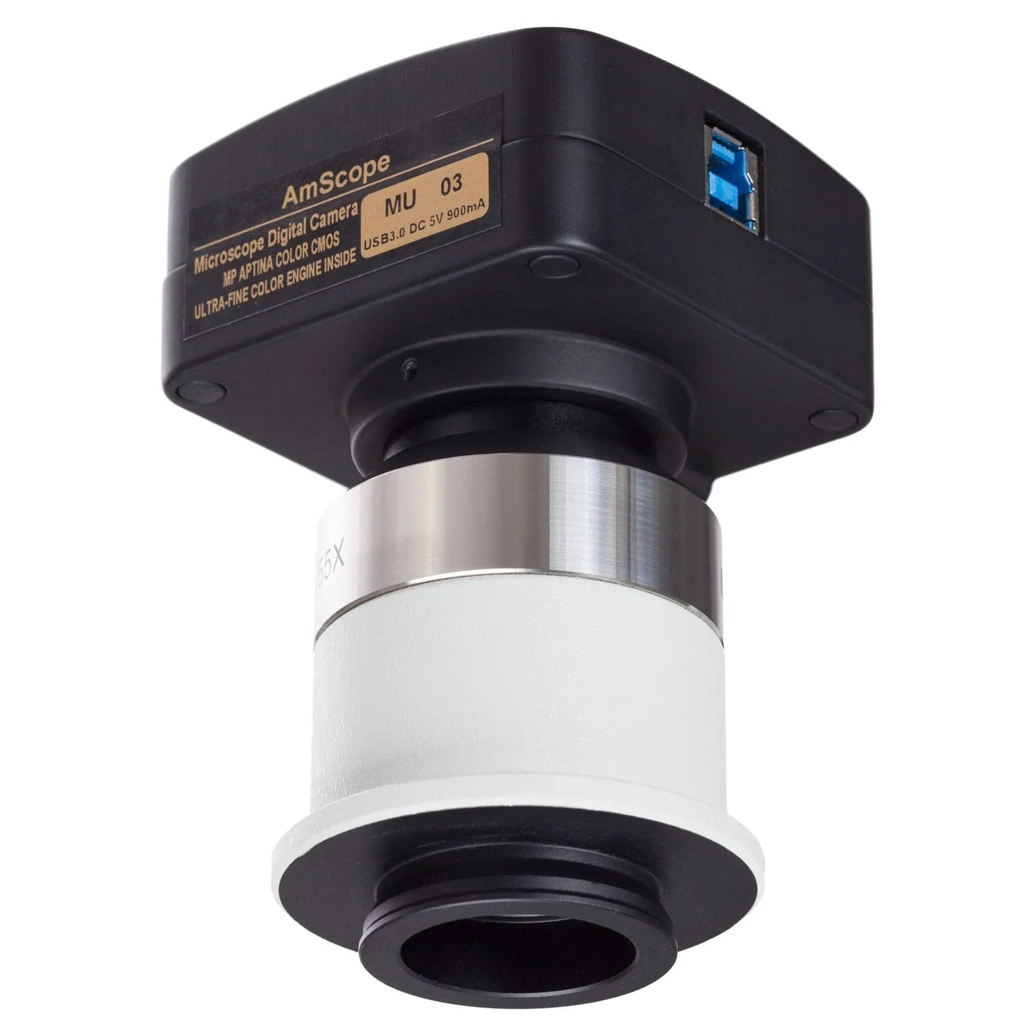 AmScope MU Series 18.0MP USB 3.0 Color CMOS C-Mount Microscope Camera with 0.55X Adapter for Nikon Microscopes