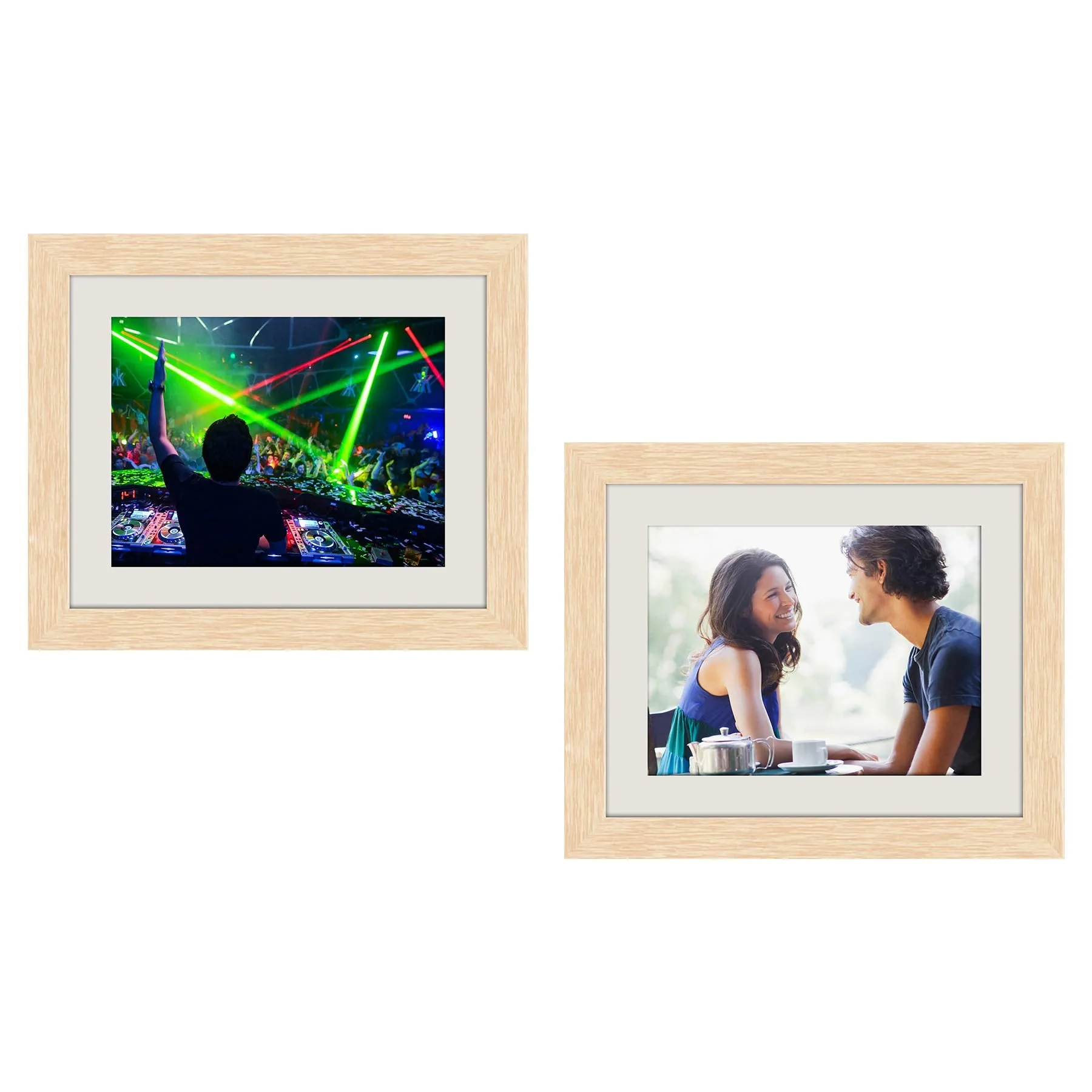 ArtzFolio Wall & Table Photo Frame D527 | Wall Photo Frame Collage for Living Room | Picture Frames Home & Wall Decoration | Natural Brown | Set of 2 Units With Mat | With Back Stand | 8x10inch