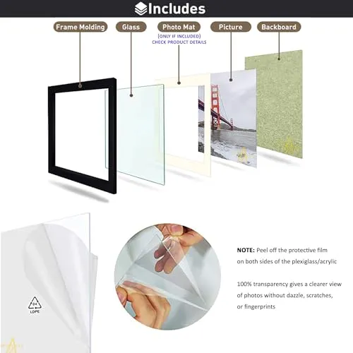 ArtzFolio Wall Photo Frame D185 | Wall Photo Frame Collage for Living Room | Picture Frames Home & Wall Decoration | Black | Set of 41 Units | 4x6-21 Unit | 6x10-16 Unit | 8x10-4 Unit