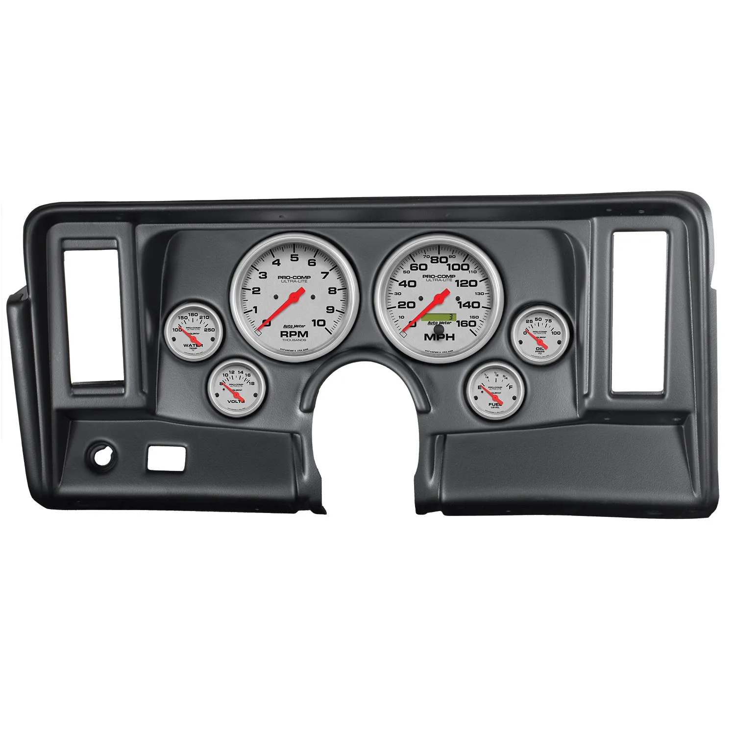 AutoMeter 7024-UL DIRECT FIT DASH KIT; NOVA 69-76; TACH/MPH/FUEL/OILP/WTMP/VOLT; ULTRA-LITE