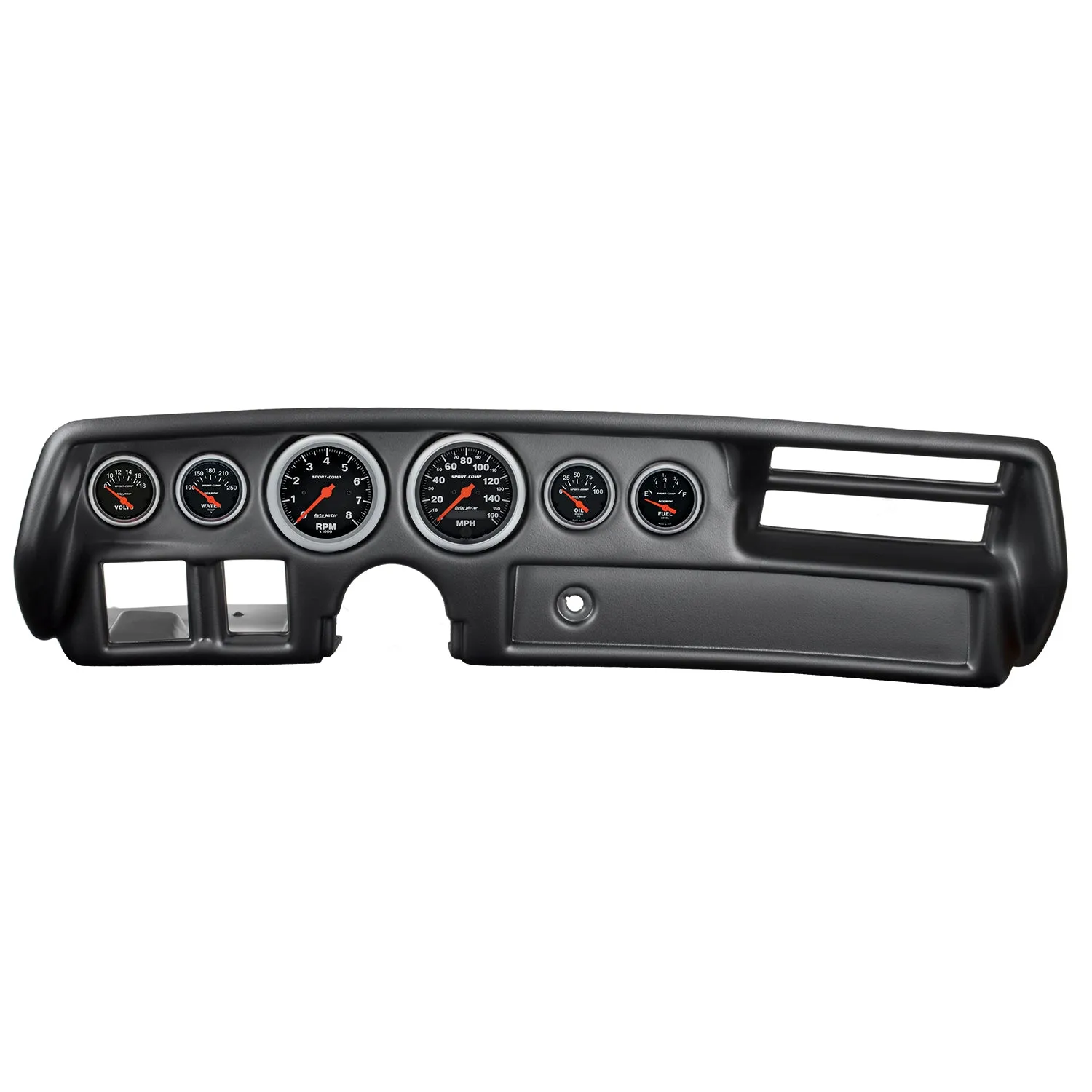 AutoMeter 7026-SC DIRECT FIT DASH KIT; CHEVELLE/ELCAMINO/MALIBU 70-72; RPM/MPH/FUEL/OILP/WTMP/VOLT