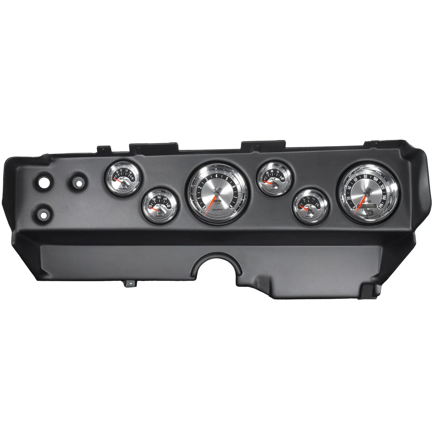 AutoMeter 7029 DIRECT FIT DASH KIT; EBODY/CUDA/CHALLENGER 70-74; TACH/MPH/FUEL/OILP/WTMP/VOLT;