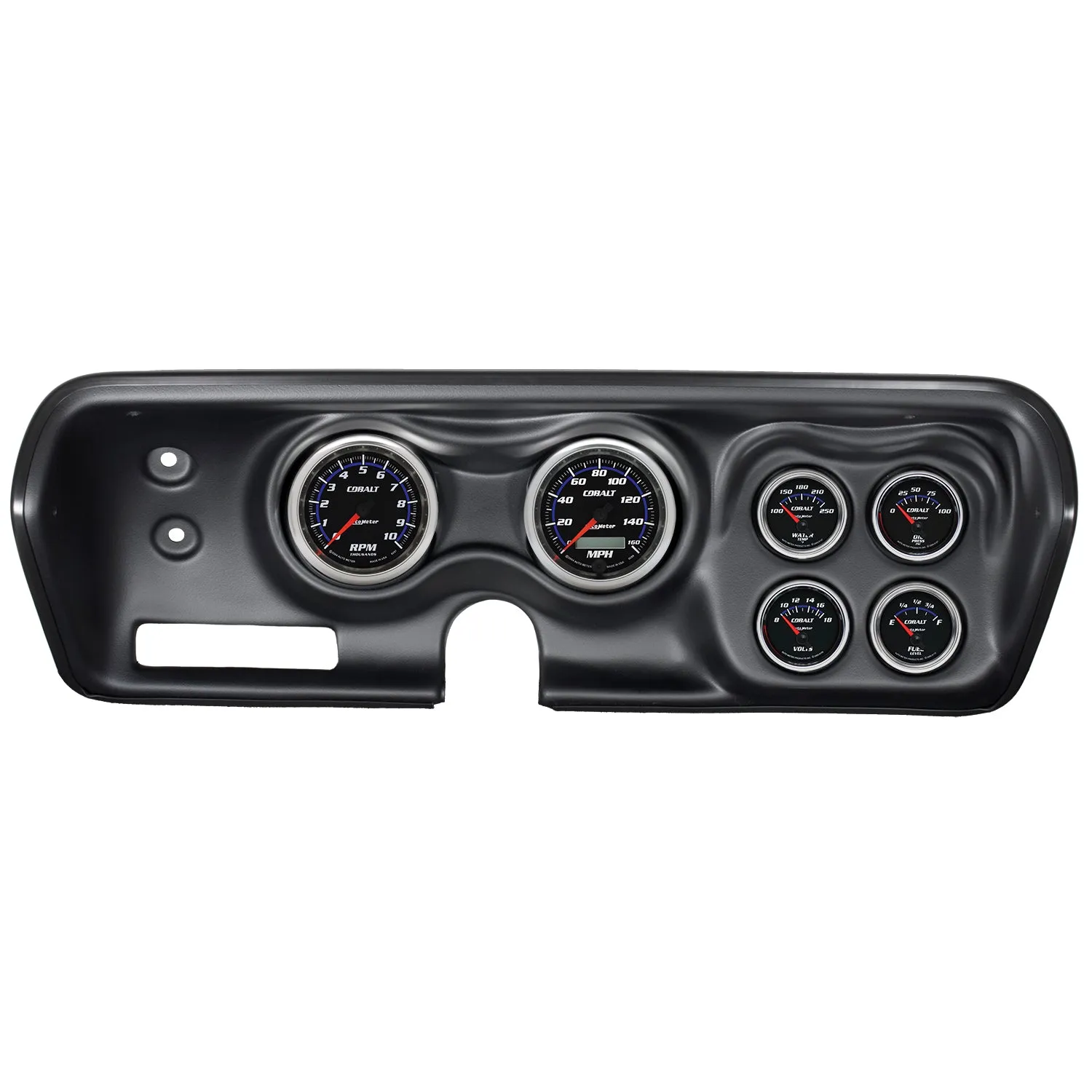 AutoMeter 7030-CB DIRECT FIT DASH KIT; BBODY/CHRGR/GTX/RDRNR/SAT 71-74; RPM/MPH/FUEL/OILP/WTMP/BAT