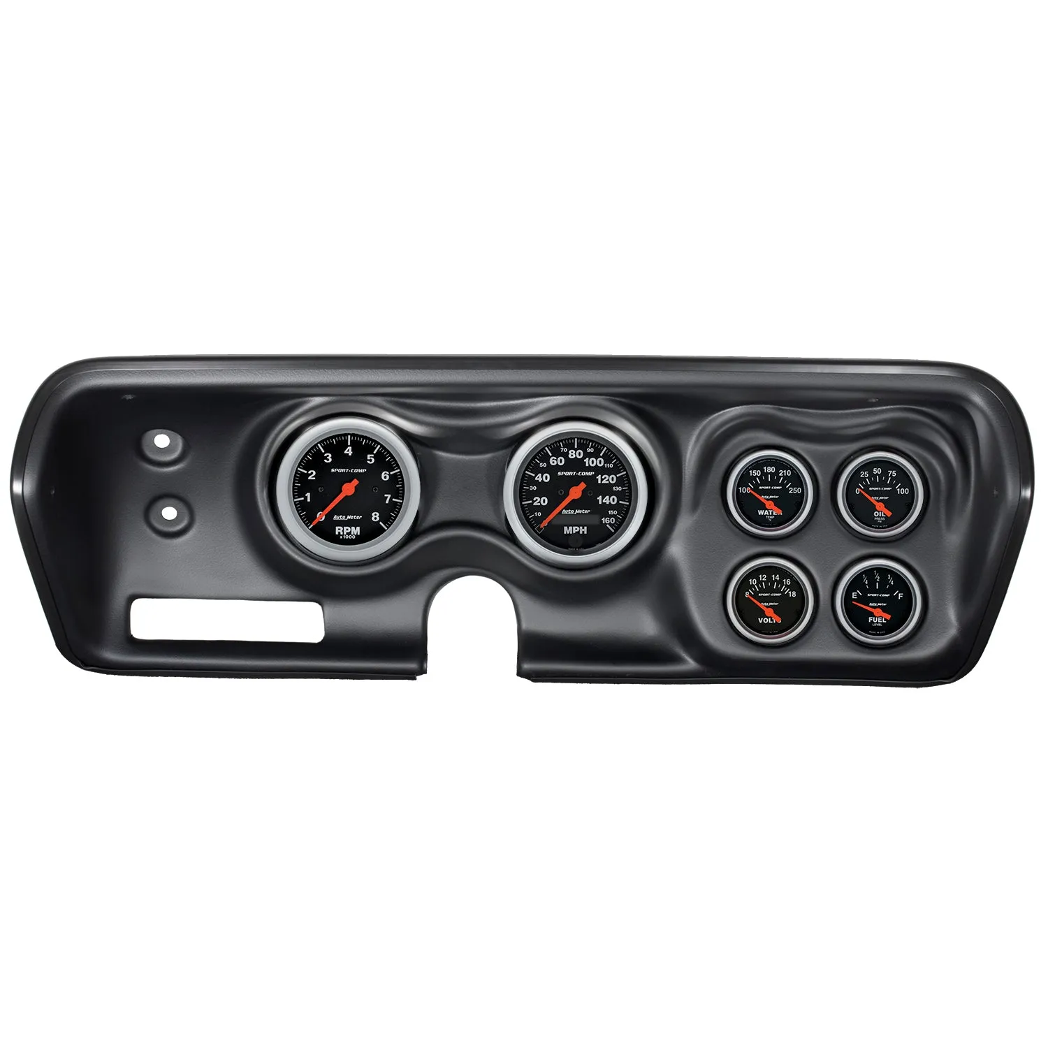 AutoMeter 7030-SC DIRECT FIT DASH KIT; BBODY/CHRGR/GTX/RDRNR/SAT 71-74; RPM/MPH/FUEL/OILP/WTMP/BAT