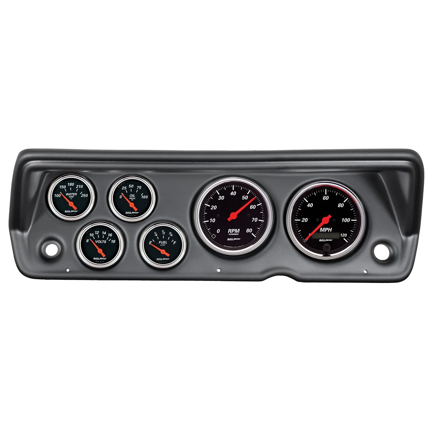 AutoMeter 7031-DB DIRECT FIT DASH KIT; ABODY/DUSTER/DEMON/DART 70-76; TACH/MPH/FUEL/OILP/WTMP/VOLT