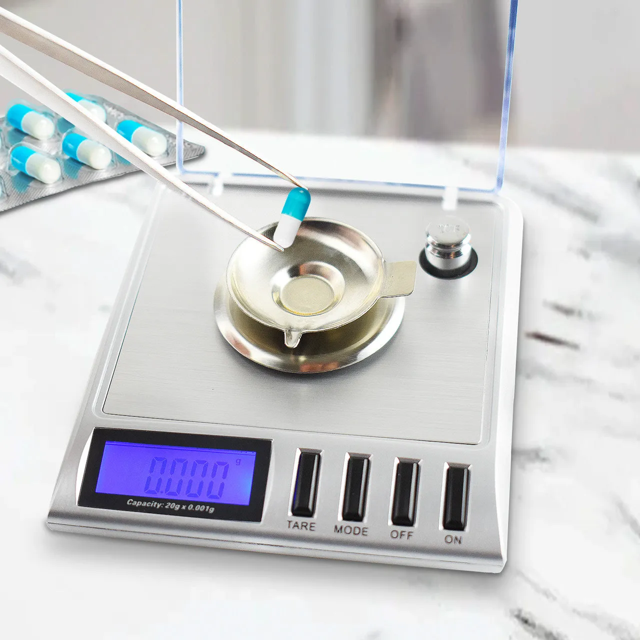 AWS - Gemini-20 Portable Precision Milligram Scale - Silver - 20 X 0.001G