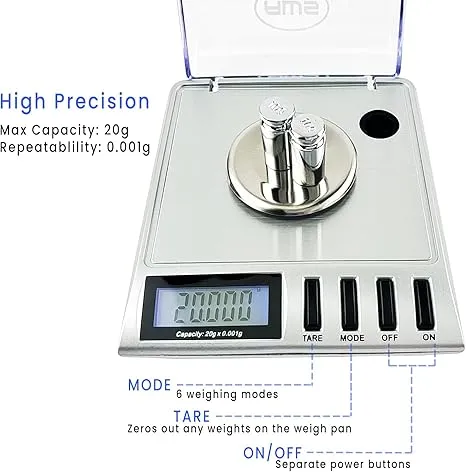 AWS - Gemini-20 Portable Precision Milligram Scale - Silver - 20 X 0.001G