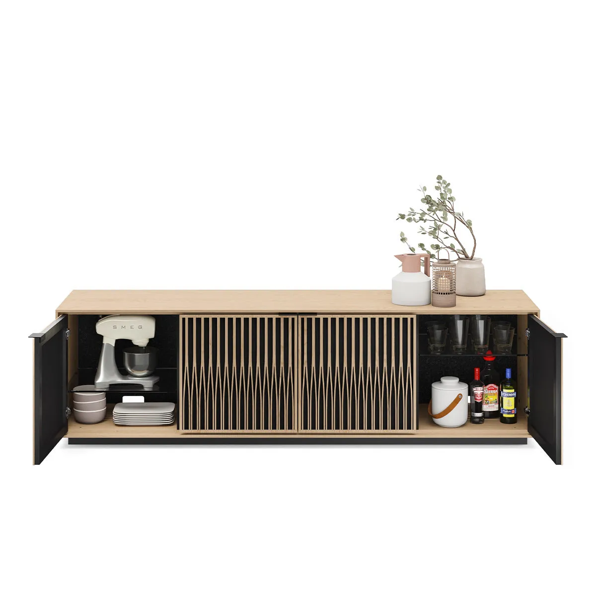 BDI Elements 8703 Tune Media Cabinet (Washed Oak)