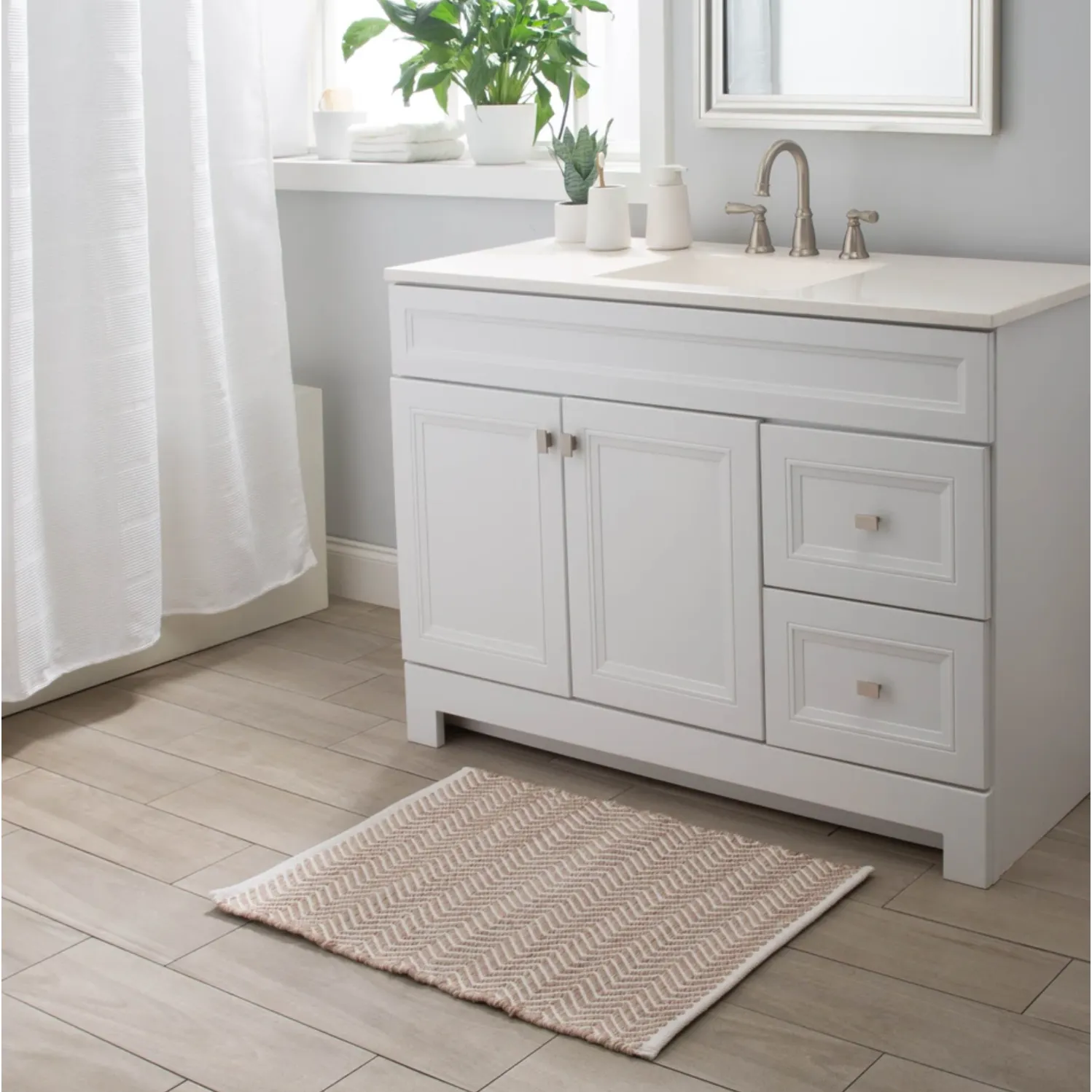 Bentley Reversible Bath Mat in Natural