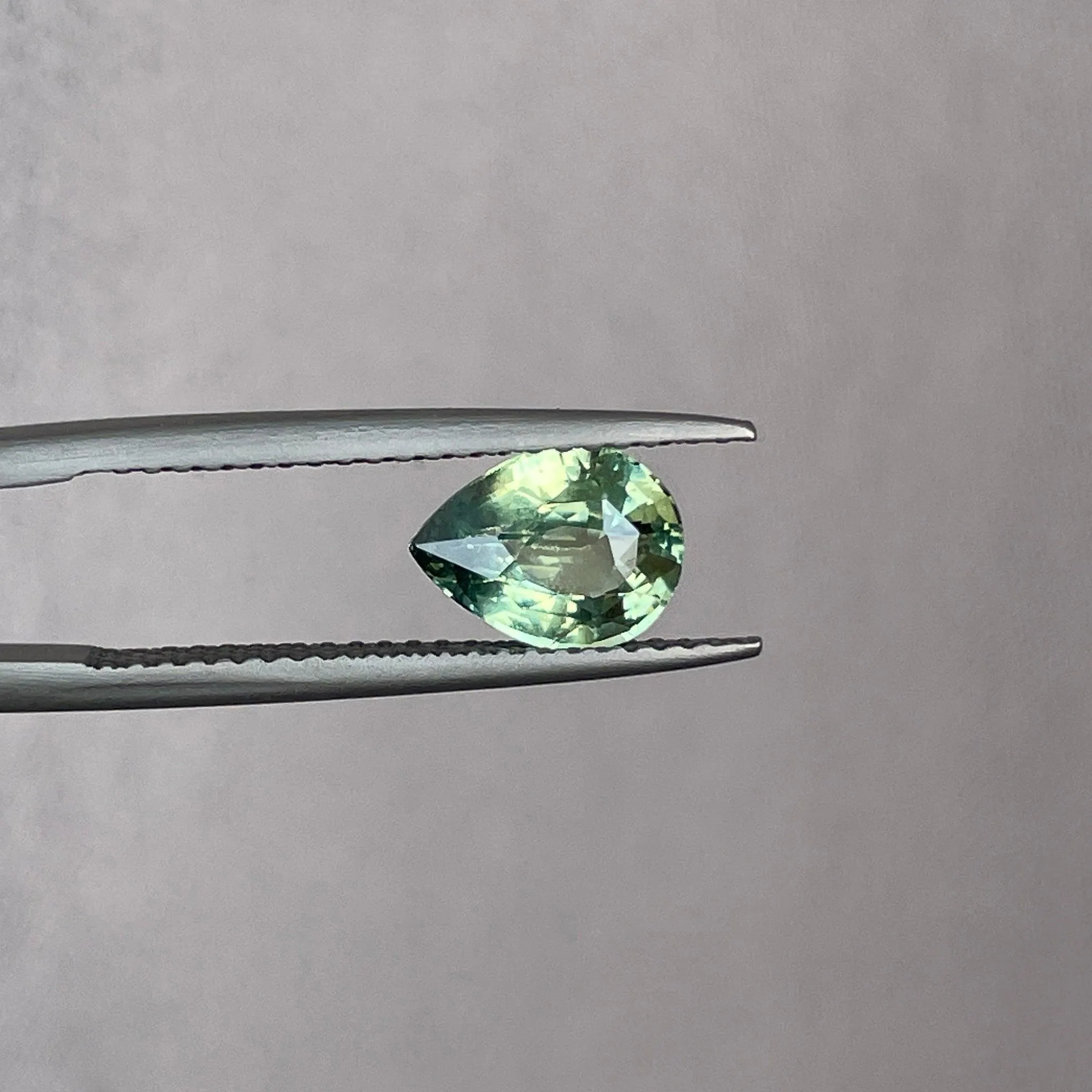 bi coloured parti sapphire 1.51 crt ocean Green Sapphire, mint colored gemstones, dark green stone jewelry