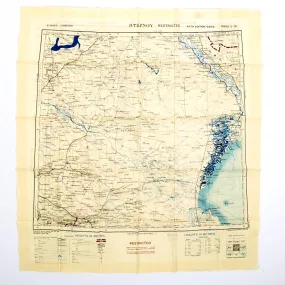 British WWII Era Silk Escape & Evasion Map of Stalingrad Russia 1919-1952 (21 "x 23")