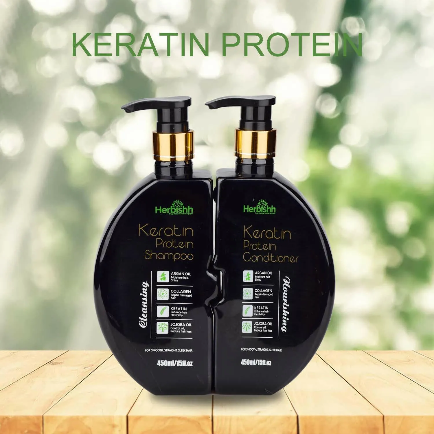 Buy 3pcs Keratin Shampoo & Conditioner set get 2 Instant Hair Straightener Cream free