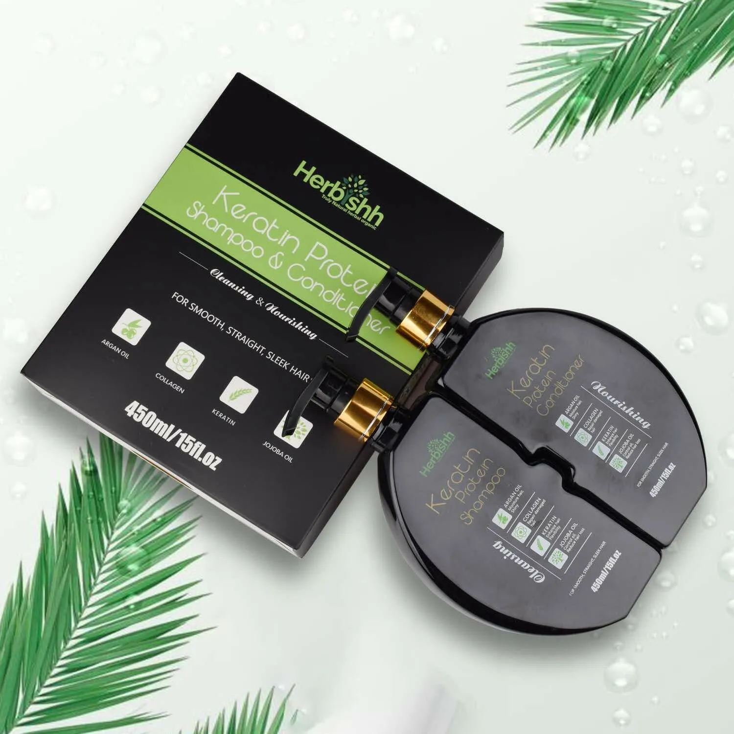 Buy 3pcs Keratin Shampoo & Conditioner set get 2 Instant Hair Straightener Cream free