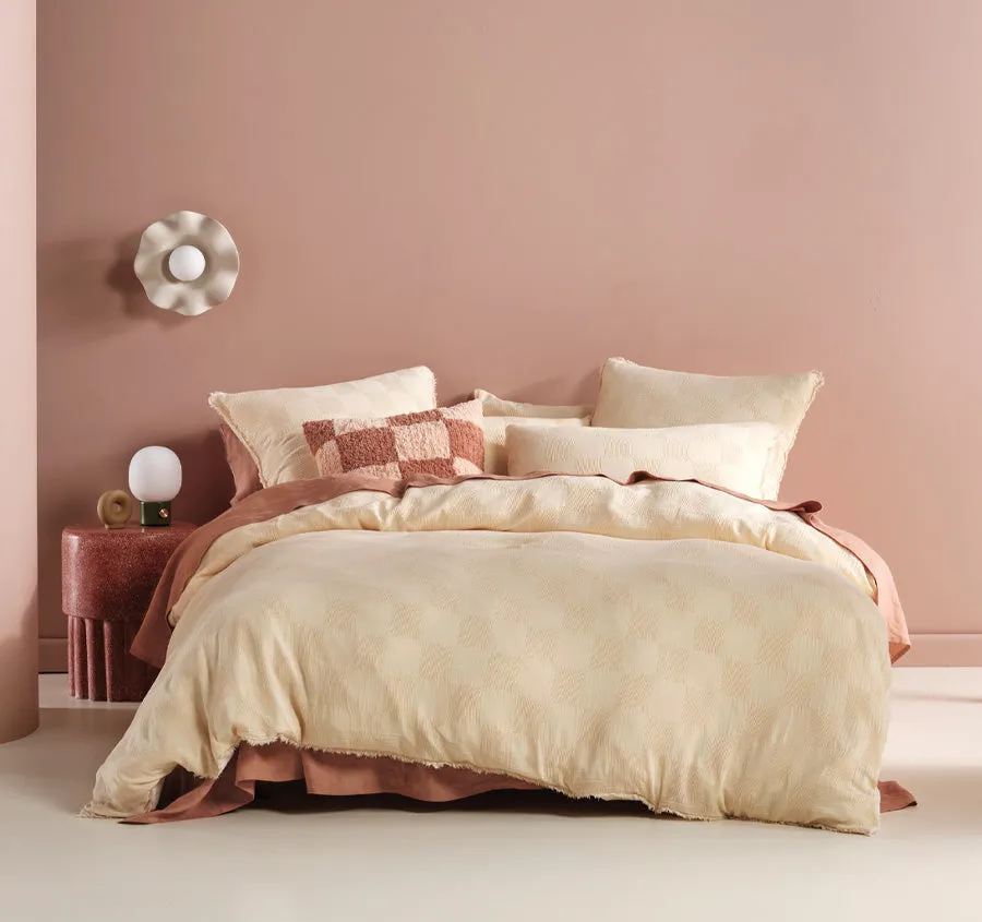 Capri Quilt Cover Set Range Pale Peach