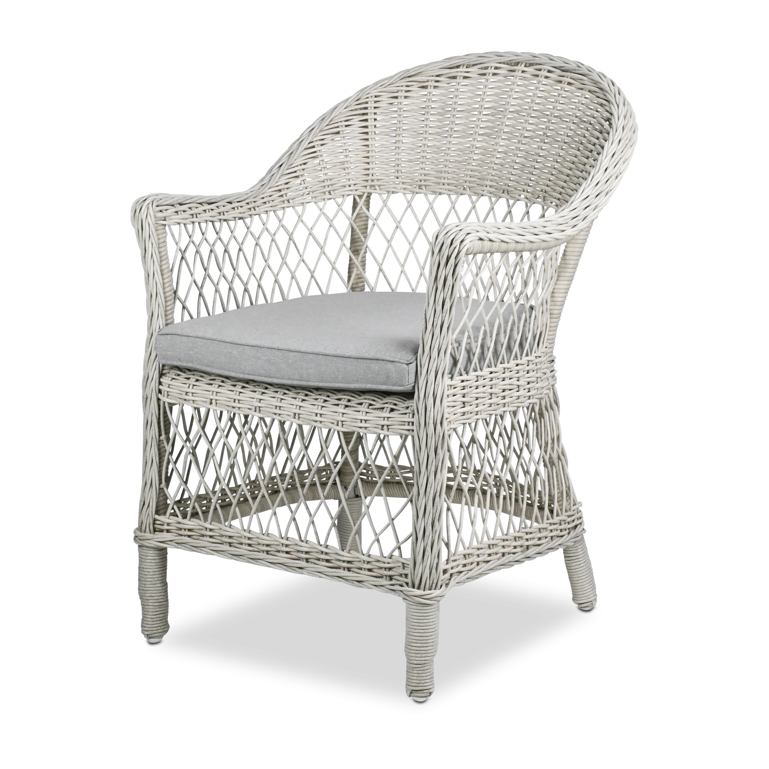 Caribbean Outdoor Extension Table in White with Wicker Chairs