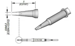 Cartridge Chisel 0.6 x 0.3-10PK