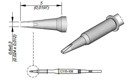 Cartridge Chisel 0.6 x 0.3-10PK