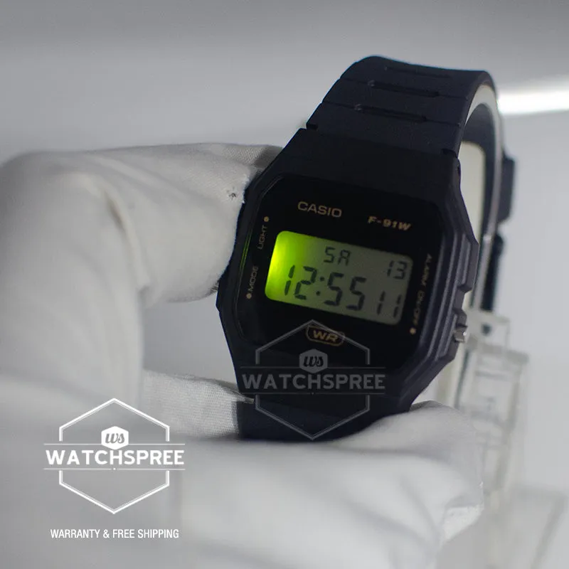 Eco-Friendly Dark Grey Casio Digital Watch with Resin Band - F91WB-8A