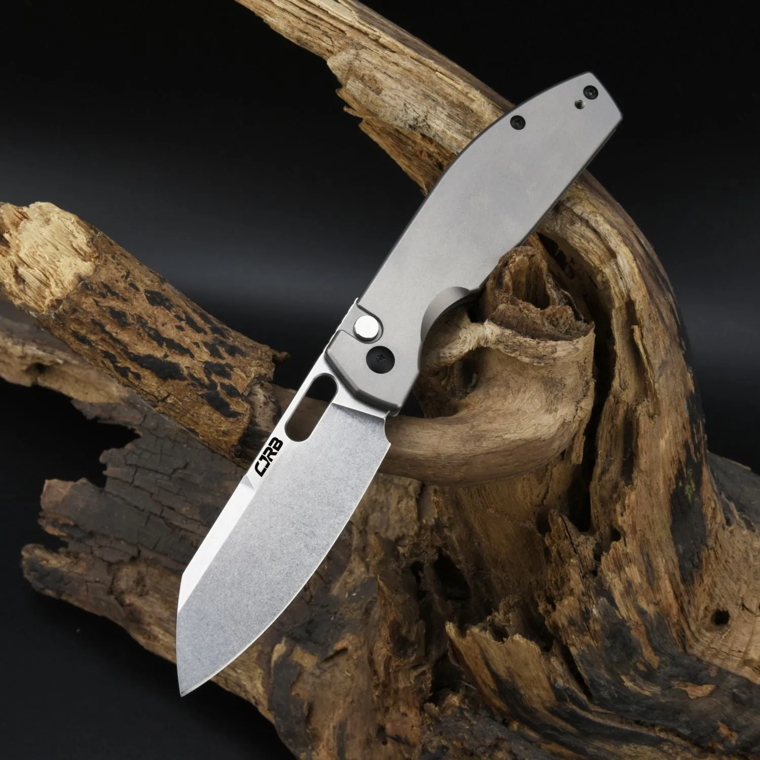 CJRB Ekko J1929BT Button Lock AR-RPM9 Steel Blade Titanium Handle Folding Knives