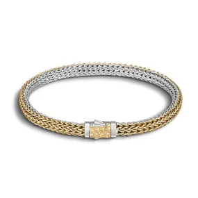 Classic Chain Gold Silver Reversible Bracelet - BZ96RV