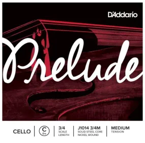 D'Addario Prelude Cello Single C String, 3/4 Scale, Medium Tension