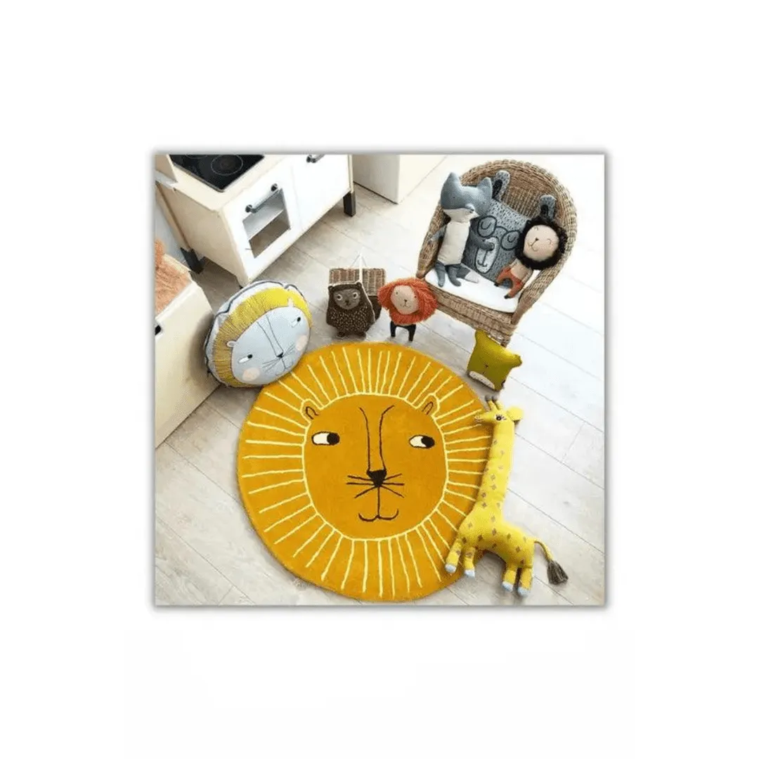 Decorative Lion Round Rug