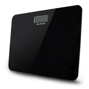 Digital Bathroom Scale, Tempered Glass Platform Max Load 400Lbs, Black