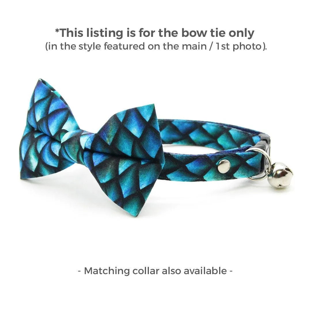 Dragon Cat Bow Tie - "Dragon Scales - Blue" - Fantasy Bow Tie for Cat / Game of Thrones / Cat   Small Dog Bowtie