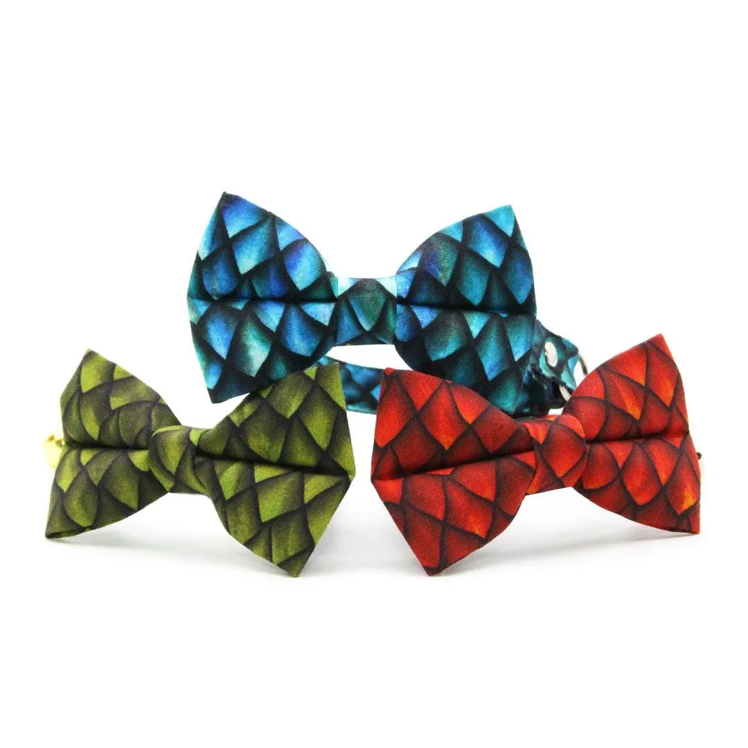 Dragon Cat Bow Tie - "Dragon Scales - Blue" - Fantasy Bow Tie for Cat / Game of Thrones / Cat   Small Dog Bowtie