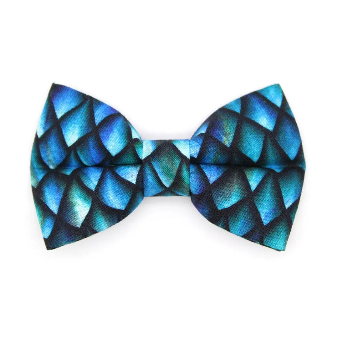 Dragon Cat Bow Tie - "Dragon Scales - Blue" - Fantasy Bow Tie for Cat / Game of Thrones / Cat   Small Dog Bowtie