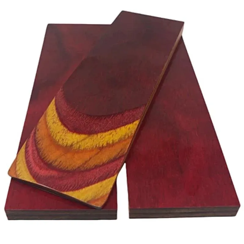 DymaLux "SUN DEVIL"- Laminated Wood Knife Handle Scales- 1/4" x 1.5" x 5"