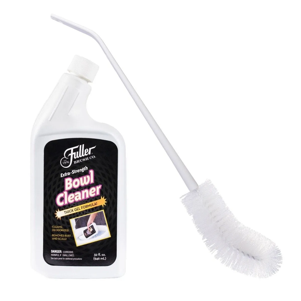 Extra Strength Toilet Bowl Cleaner & Bent Tip Toilet Bowl Brush