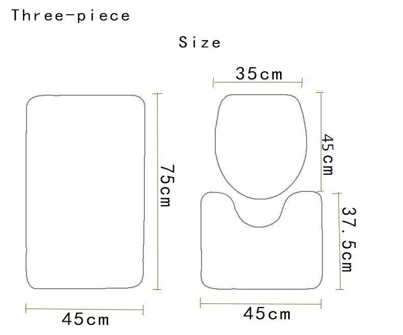 Fish Scale Pattern Bath Mat 3 Pieces/sets Toilet Cover Mat Absorbent Non-slip Bathroom Mats Creativity Bath Rugs