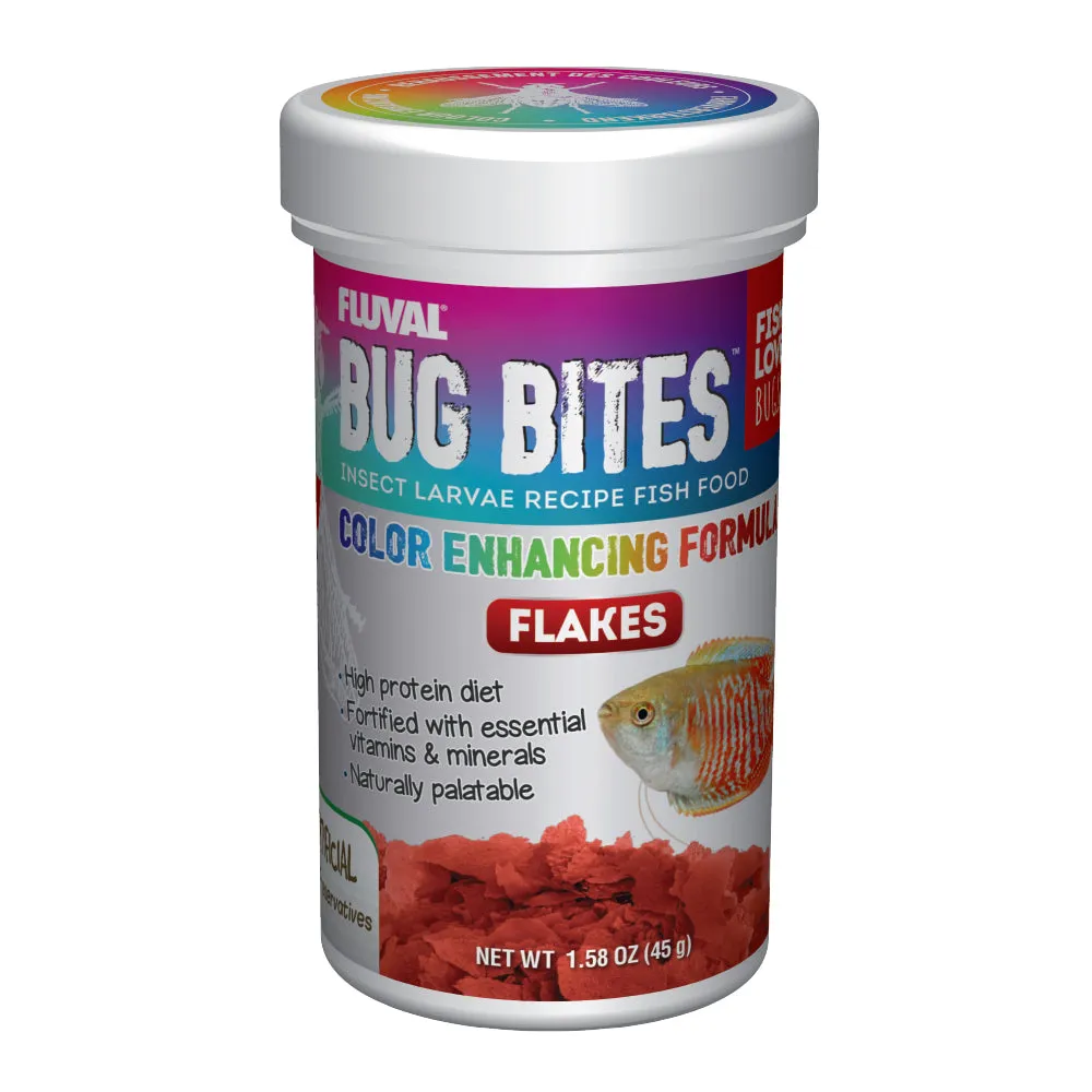 Fluval Bug Bites Color Enhancing Flake Formula