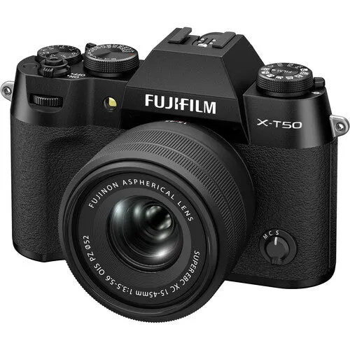 FUJIFILM X-T50, BLACK with XC15-45mmF3.5-5.6 OIS PZ Lens Kit