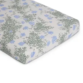 Garbo&Friends Plumbago Muslin Cradle Fitted Sheet and Changing Mat Cover