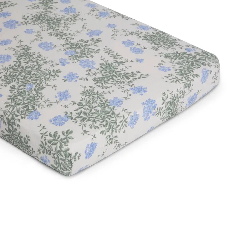 Garbo&Friends Plumbago Muslin Cradle Fitted Sheet and Changing Mat Cover
